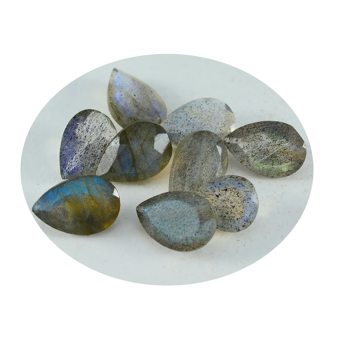 Labradorite 1PC Tiny 5x7 MM Pear Faceted Gray Polished Semi Precious Loose Gems