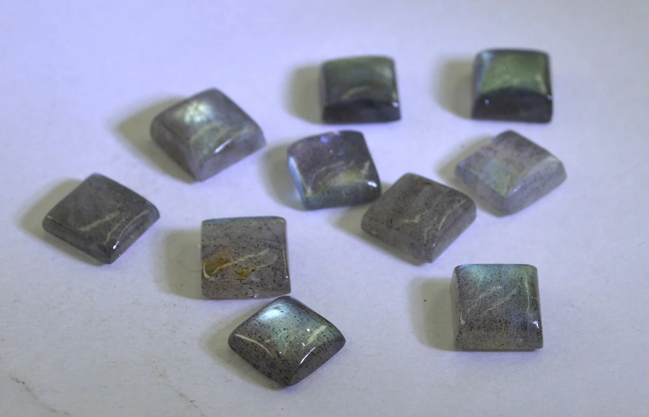 Labradorite 1PC Tiny 6x6 MM Square Cabochon Gray Natural semi Precious Semi Precious Gemstone - Image 2