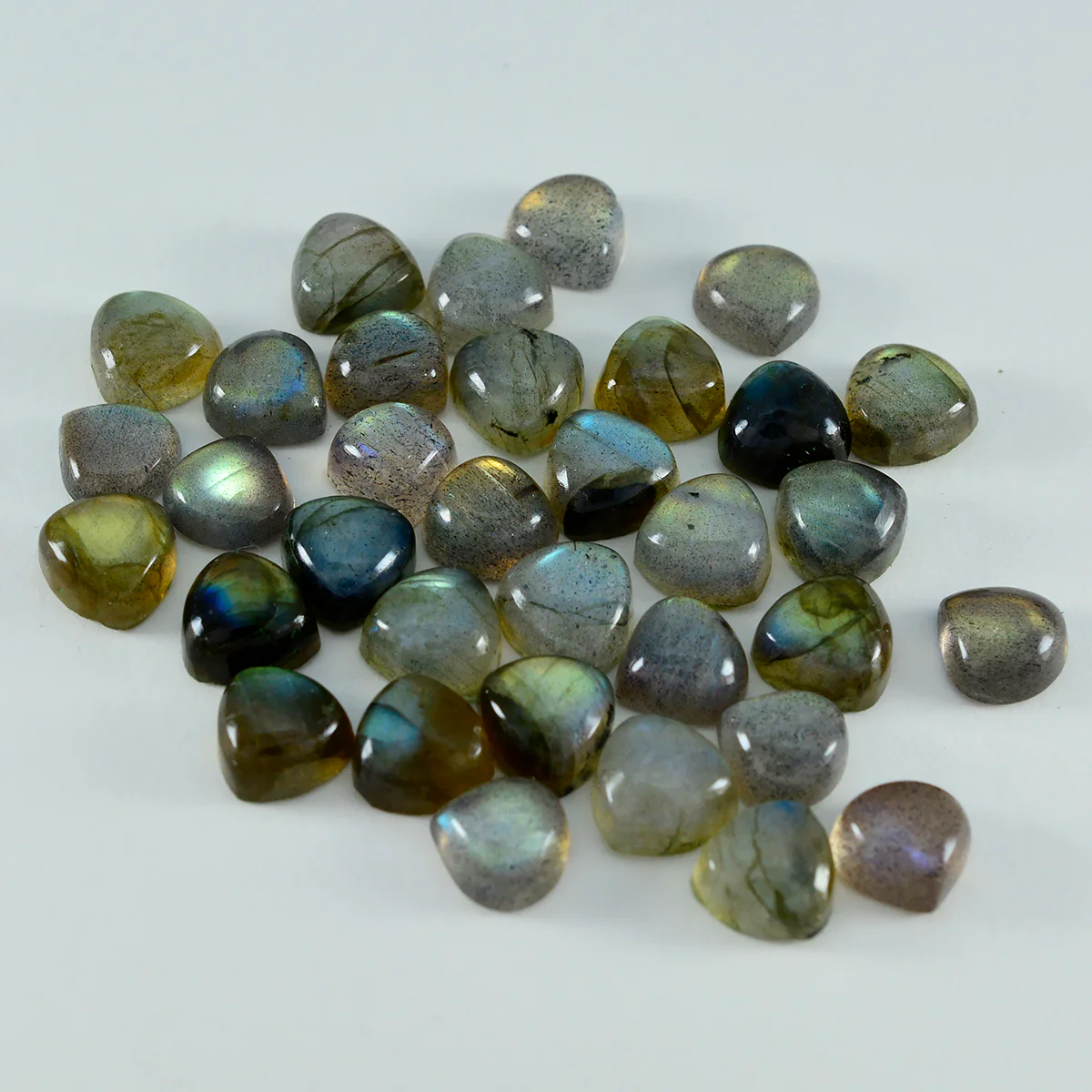 Labradorite 1PC Tiny 6x6 MM Triangle Cabochon Gray Luster semi Precious Loose Gems - Image 2