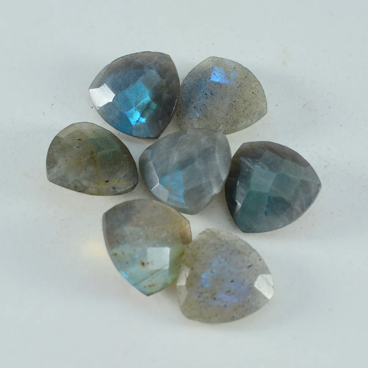 Labradorite 1PC Tiny 6x6 MM Triangle Faceted Gray Polished Semi Precious Loose Gems
