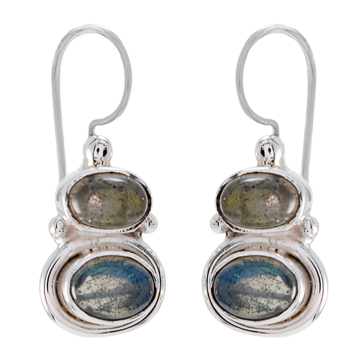 Labradorite American Greta multiple Dangle Gray Sterling Silver Earring