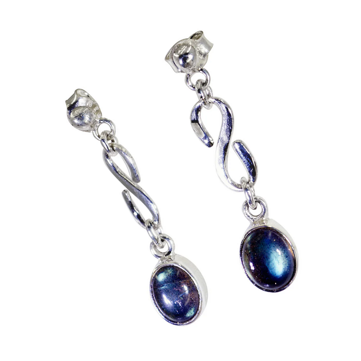 Labradorite Australian Min-seo multiple Stud Gray Silver Earring - Image 2