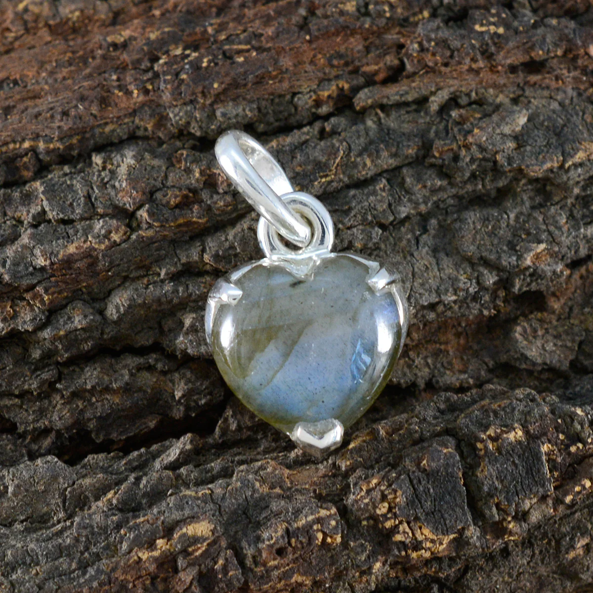Labradorite Delicate German 92.5 Silver Solitaire Florencia Feminine Gray Pendant Jewellery - Image 3
