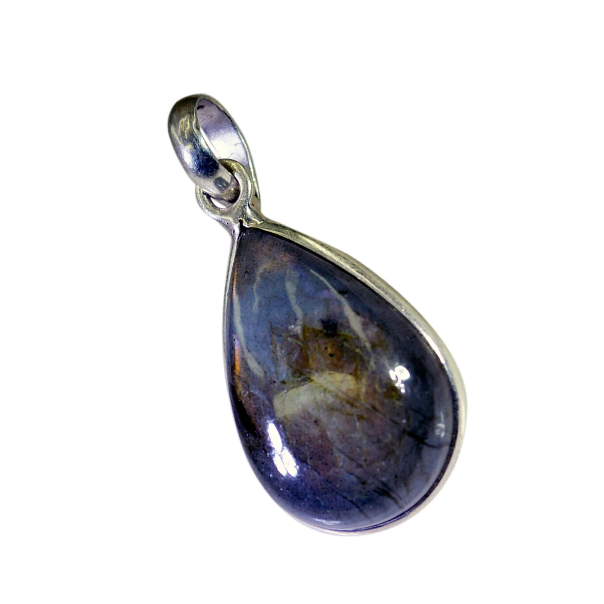 Labradorite Essential American 925 Silver Solitaire Amanda wedding Gray Pendant Jewelry - Image 2