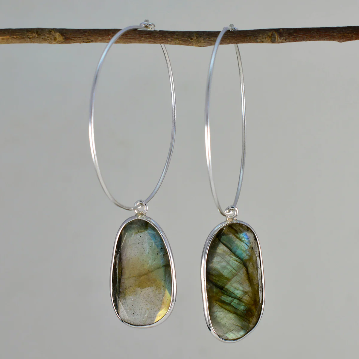 Labradorite Italian Seo-yeon multiple Dangle Gray 92.5 Silver Earring - Image 2