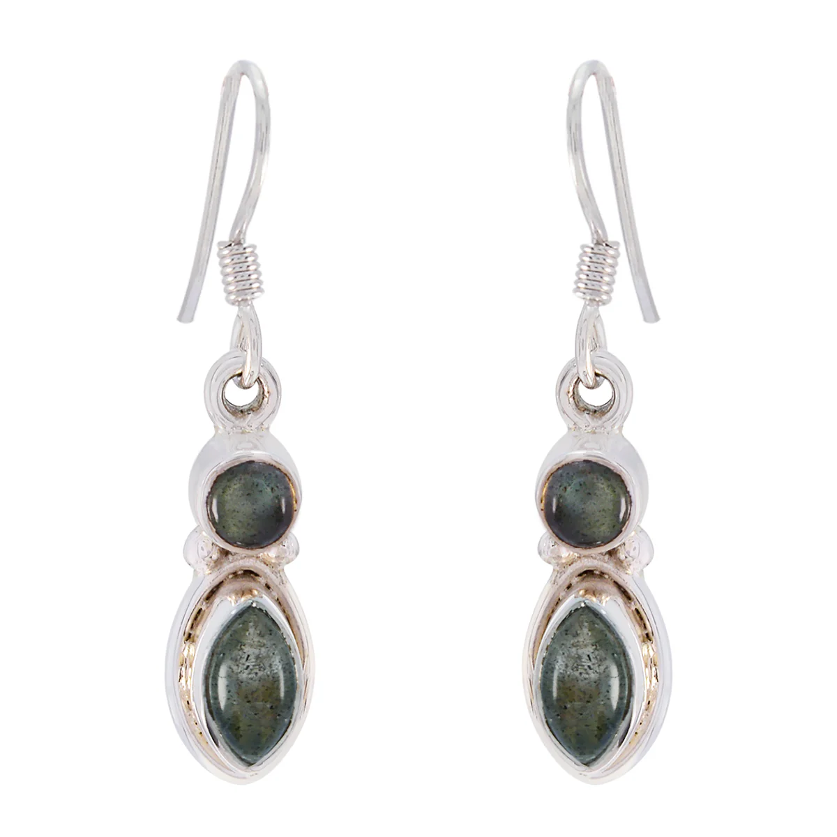 Labradorite Latin American Violet multiple Dangle Gray 92.5 Silver Earring