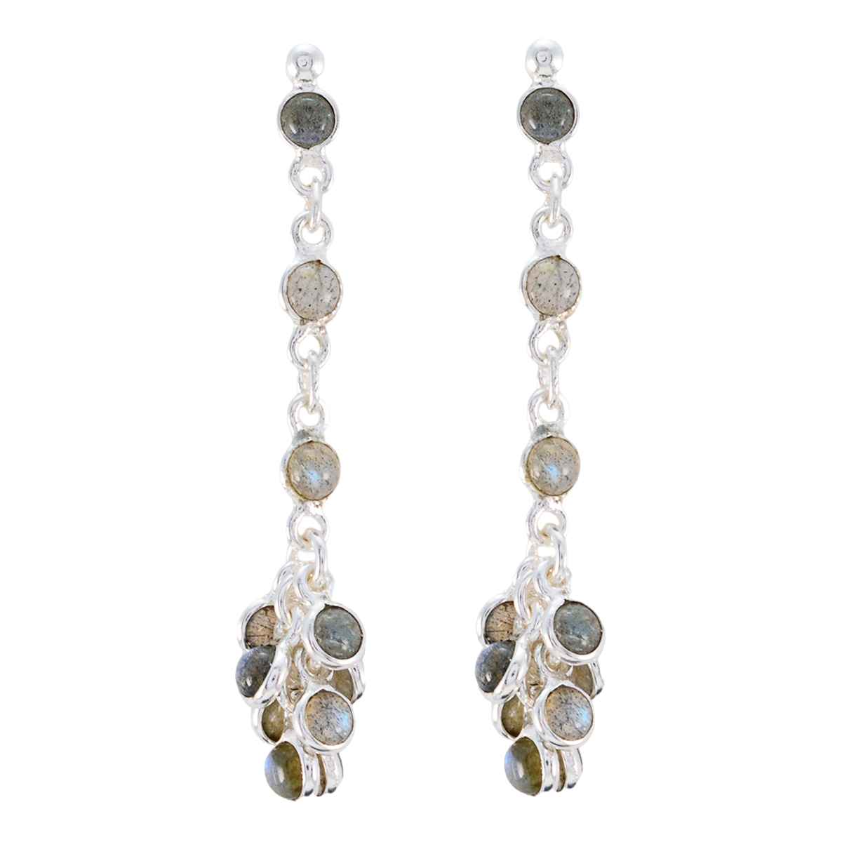 Labradorite Middle Eastern Stella multiple Stud Gray Silver Earring