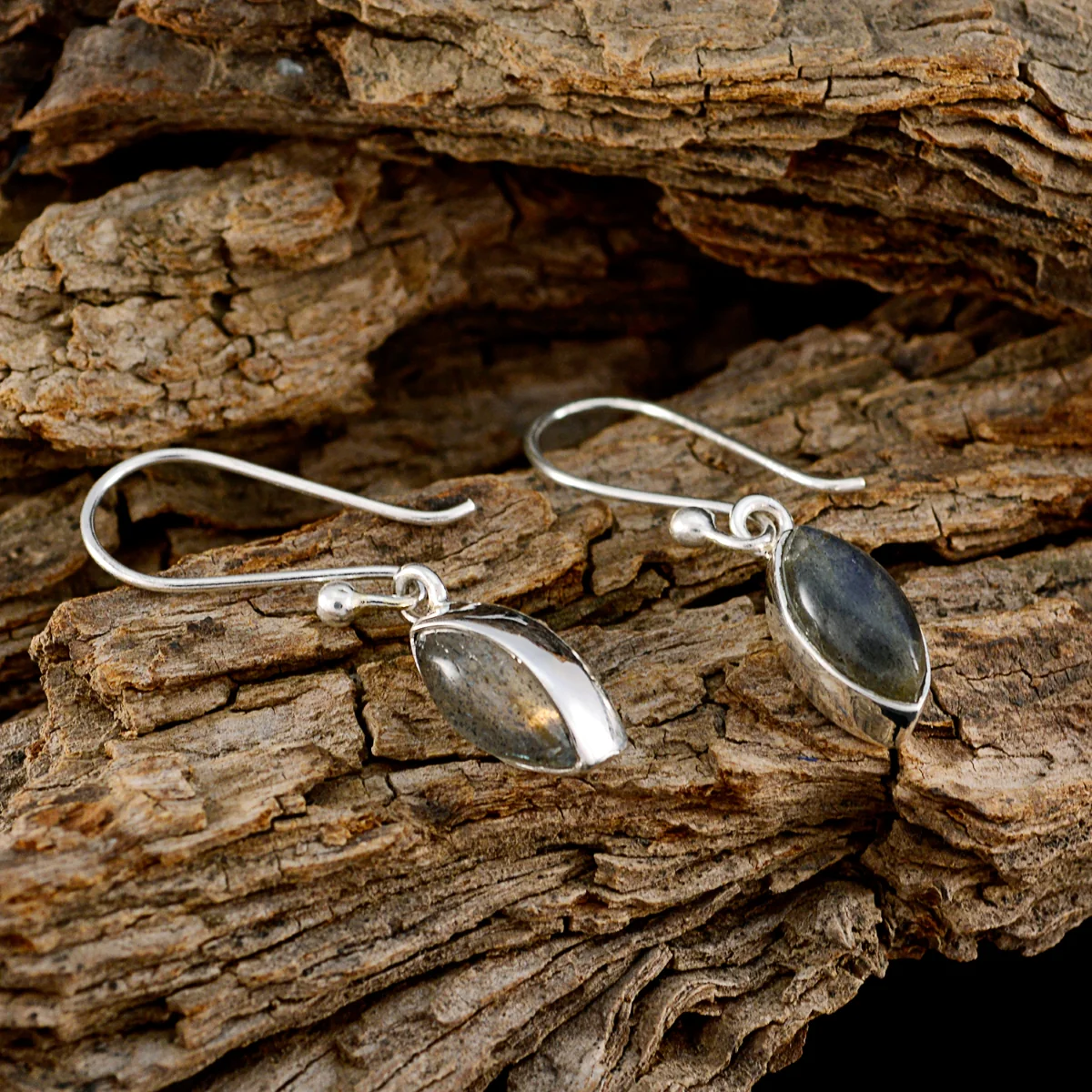 Labradorite Russian Zoey multiple Dangle Gray Silver Earring - Image 3
