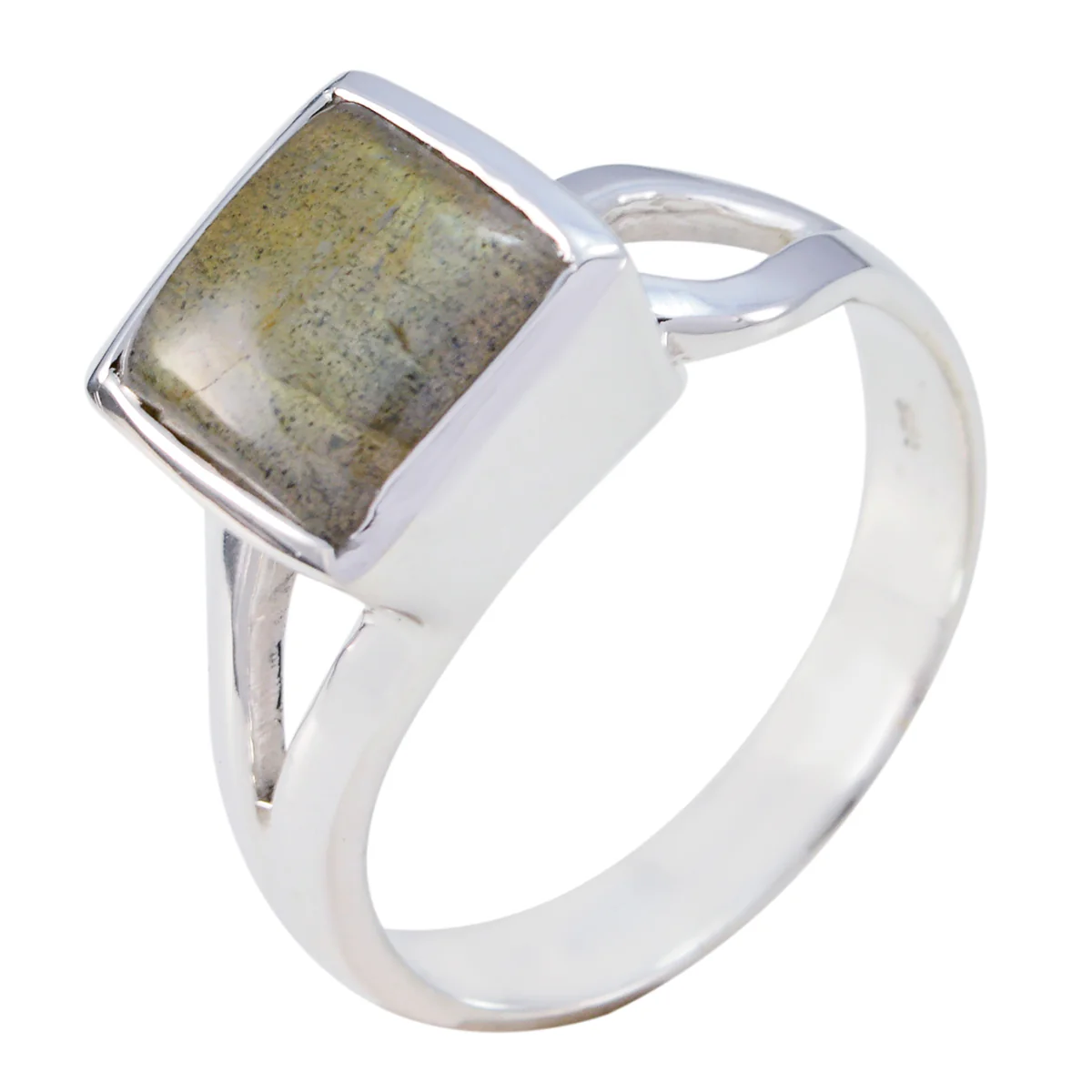 Labradorite Solitaire African Silver Gray Gemstone Eye-catching Armor Ring Jewelry - Image 3