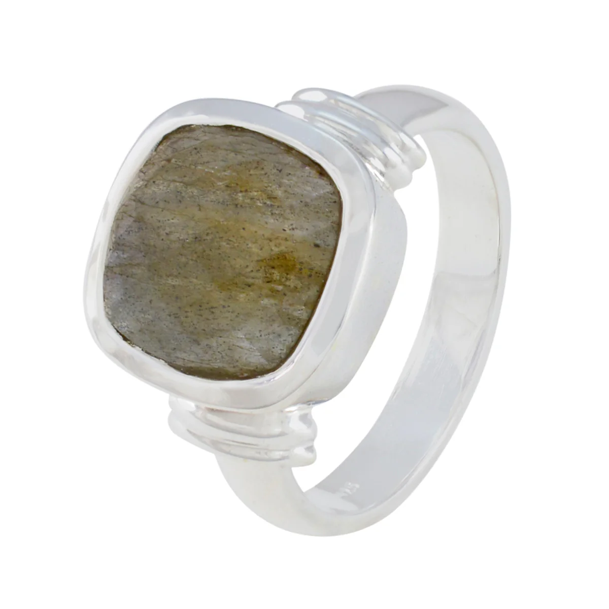 Labradorite Solitaire Egyptian 92.5 Silver Gray Gems Eye-catching Trendy Ring Jewellery - Image 2