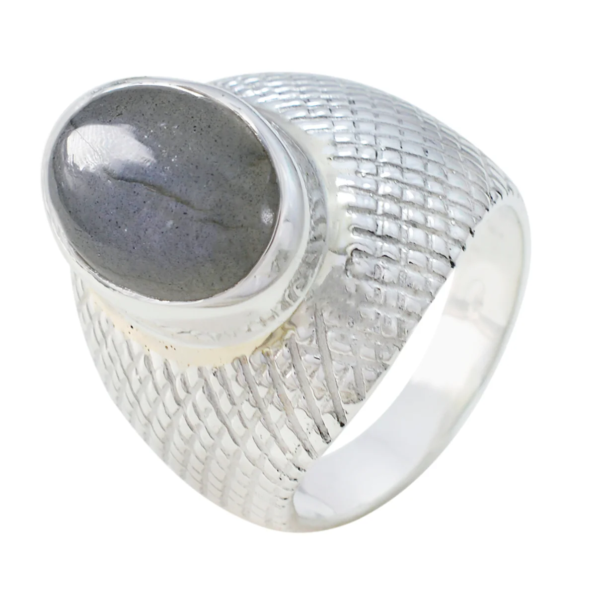 Labradorite Solitaire Egyptian Sterling Silver Gray Gems Versatile engravings Ring Jewellery - Image 2