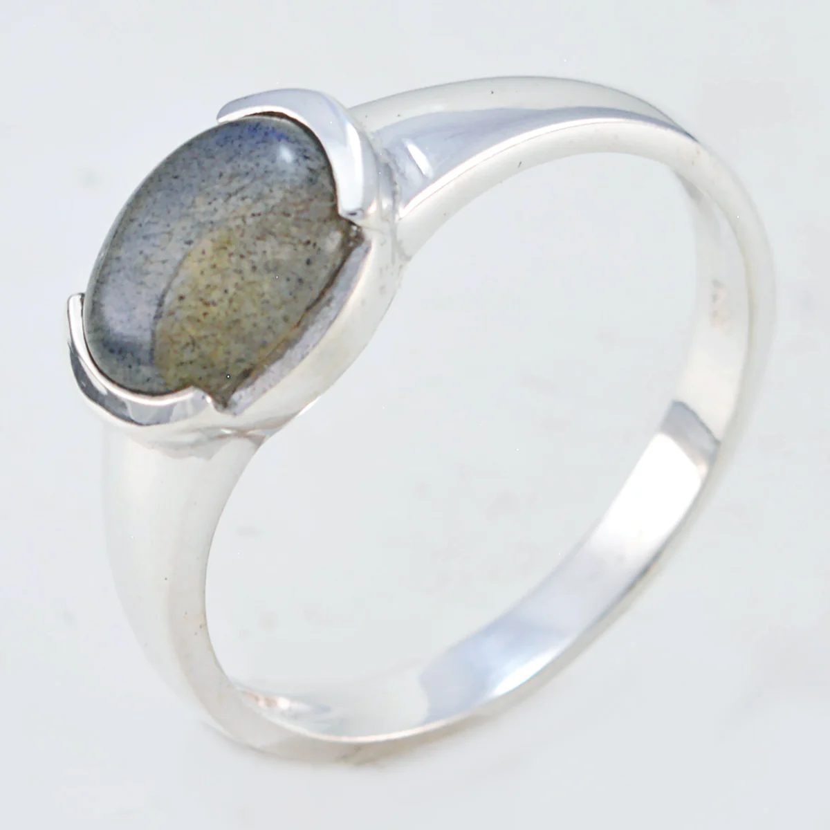 Labradorite Solitaire Japanese Sterling Silver Gray Gems Elegant  Glamorous Ring Jewellery - Image 2