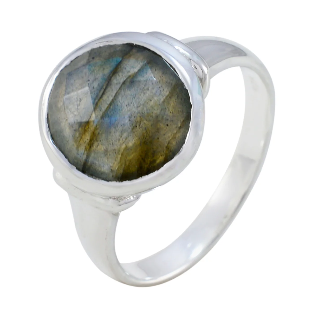 Labradorite Solitaire Moroccan Silver Gray Gemstone Minimal Abstract Ring Jewelry - Image 2