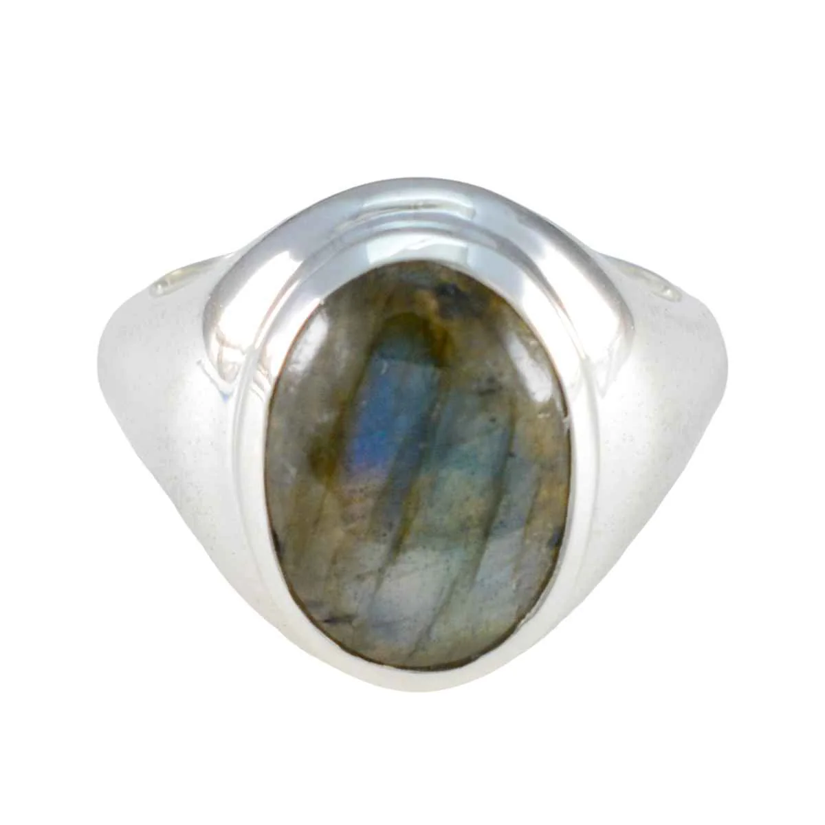 Labradorite Solitaire Russian Silver Gray Gemstones Eye-catching Promise Ring Jewelry