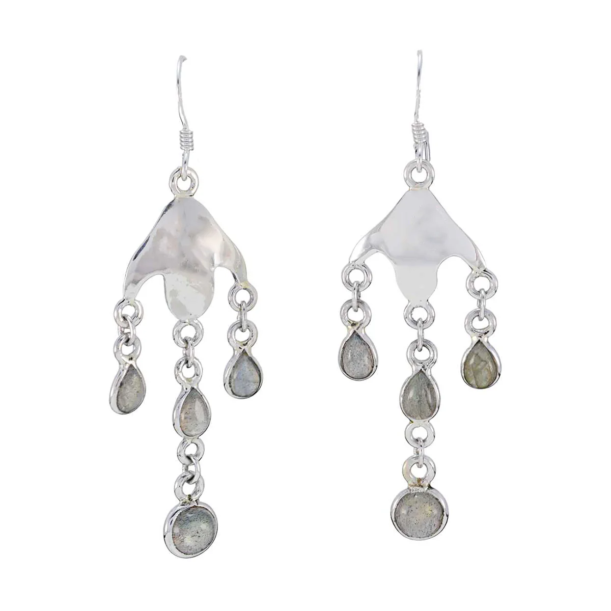 Labradorite Turkish Sofia multiple Dangle Gray 92.5 Silver Earring