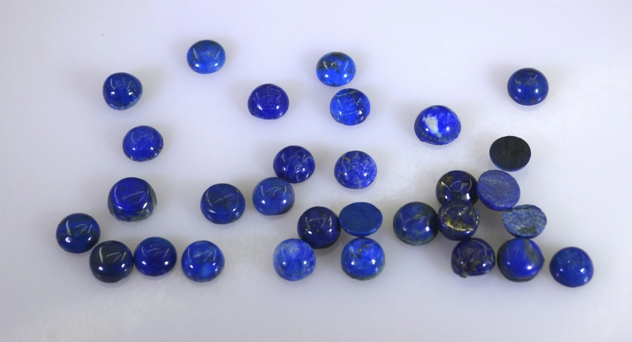 Lapis Lazuli 10PC Tiny 3x3 MM Round Cabochon Blue Luster semi Precious Precious Gemstone - Image 3