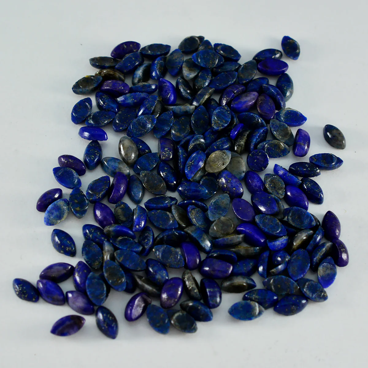 Lapis Lazuli 10PC Tiny 4x8 MM Marquise Cabochon Blue Fiery semi Precious Loose Gemstone