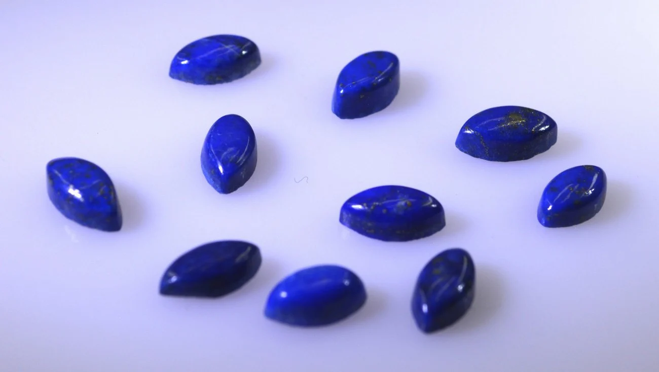 Lapis Lazuli 10PC Tiny 4x8 MM Marquise Cabochon Blue Fiery semi Precious Loose Gemstone - Image 3