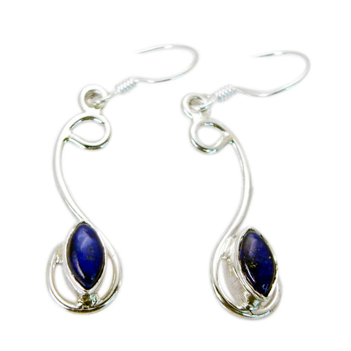 Lapis Lazuli African Dayana multiple Dangle Blue 92.5 Silver Earring - Image 2
