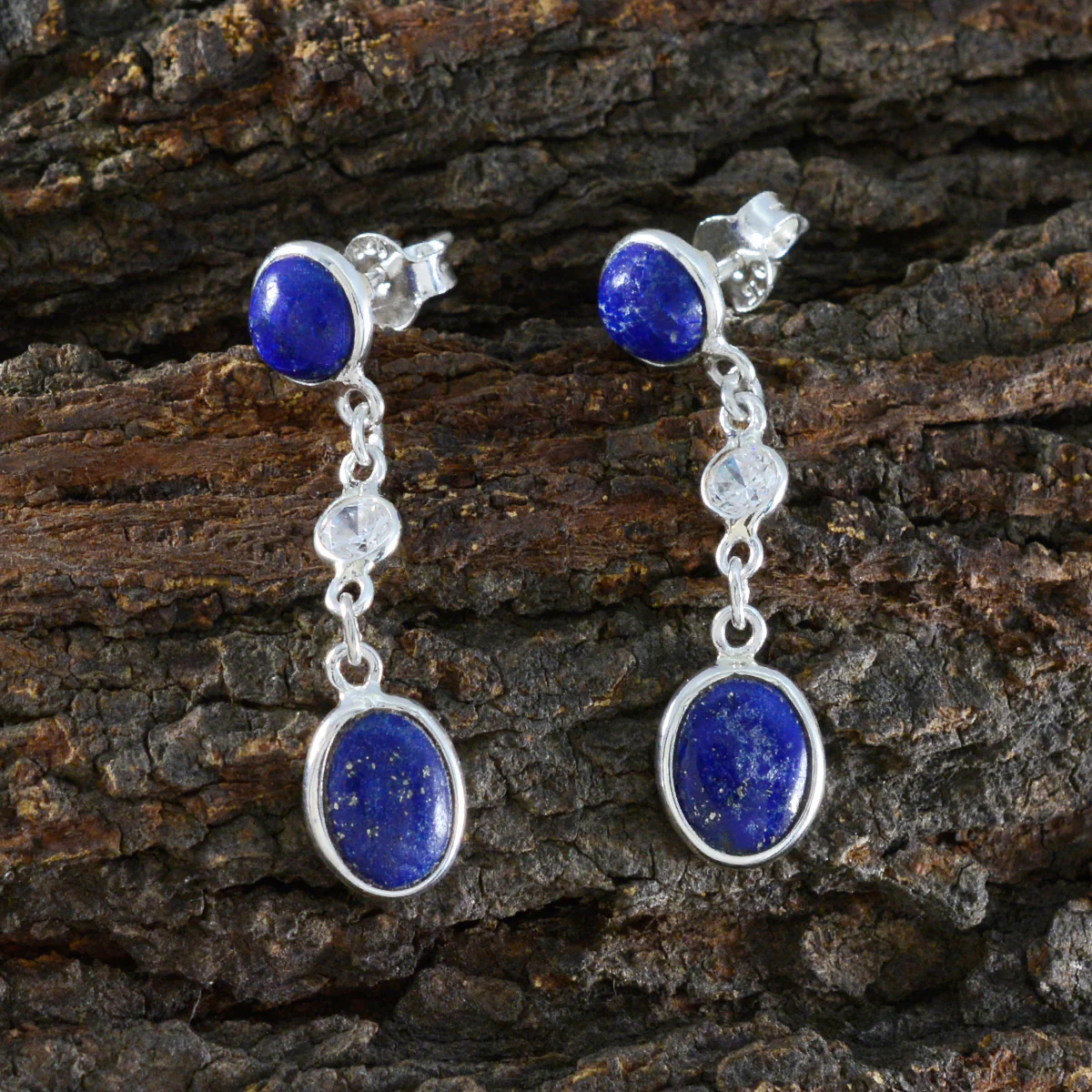 Lapis Lazuli Australian Carolina multiple Stud Blue Silver Earring - Image 3