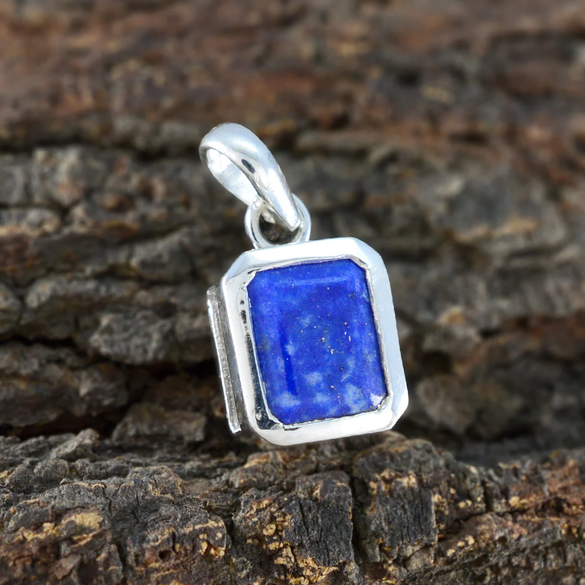 Lapis Lazuli Dainty French Silver Solitaire Lucia wedding Blue Pendant Jewelry - Image 3