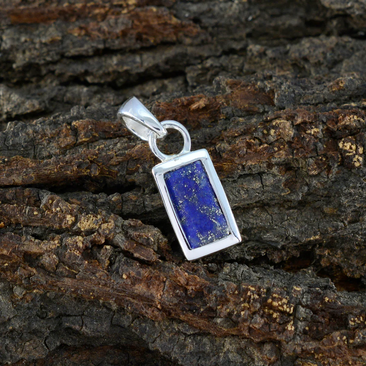 Lapis Lazuli Delicate German 925 Silver Solitaire Tereza Contemporary Blue Pendant Jewelry - Image 2
