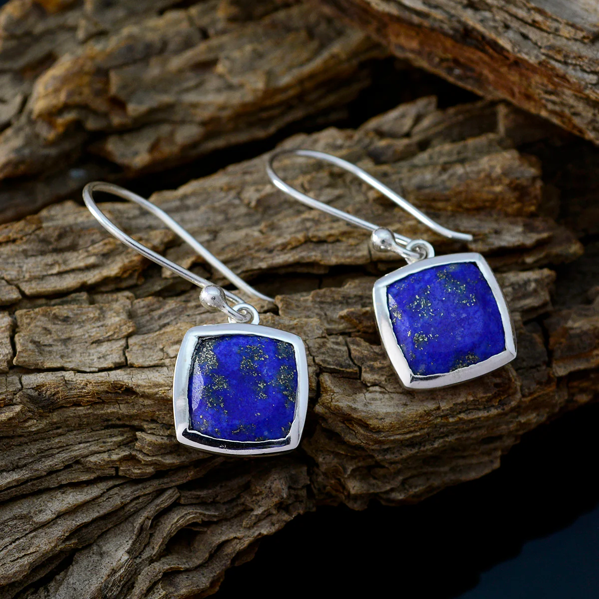 Lapis Lazuli Latin American Sara Solitaire Dangle Blue Silver Earring - Image 3