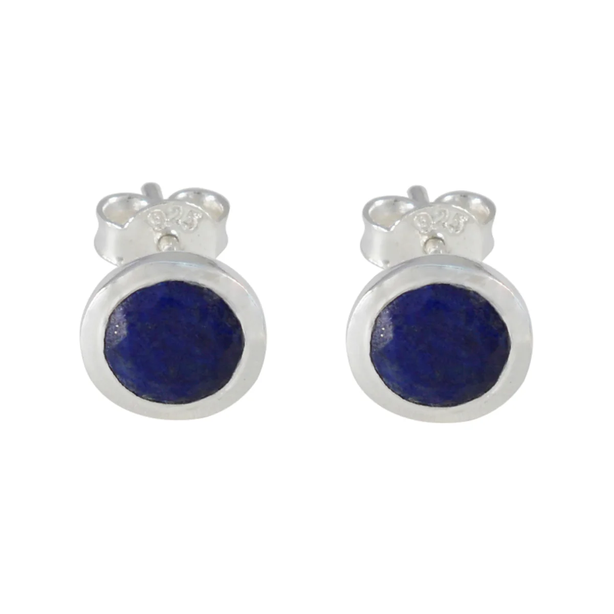 Lapis Lazuli Mexican Yasmin Solitaire Stud Blue 925 Silver Earring