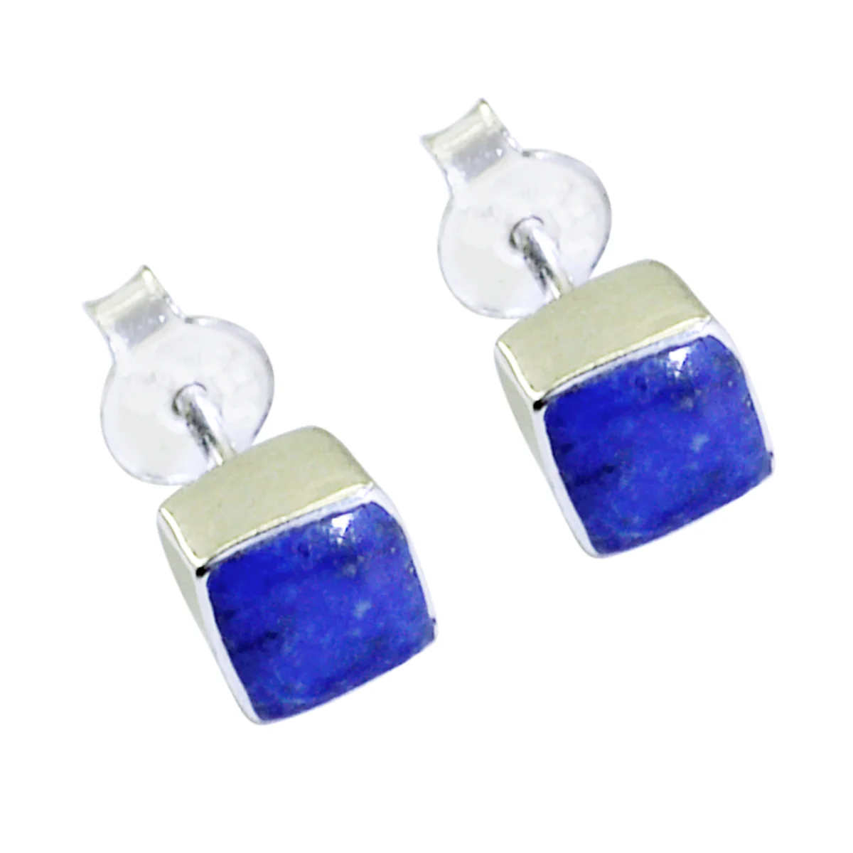 Lapis Lazuli Middle Eastern Yan Solitaire Stud Blue 925 Sterling Silver Earring - Image 2