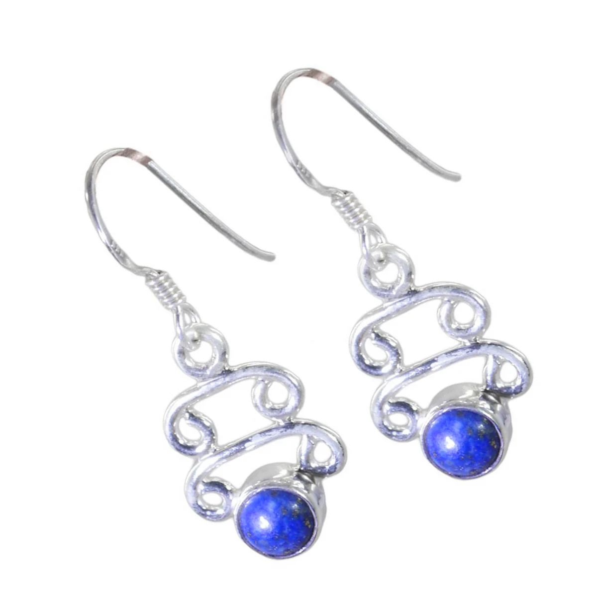 Lapis Lazuli Russian Elena multiple Dangle Blue 925 Silver Earring - Image 2