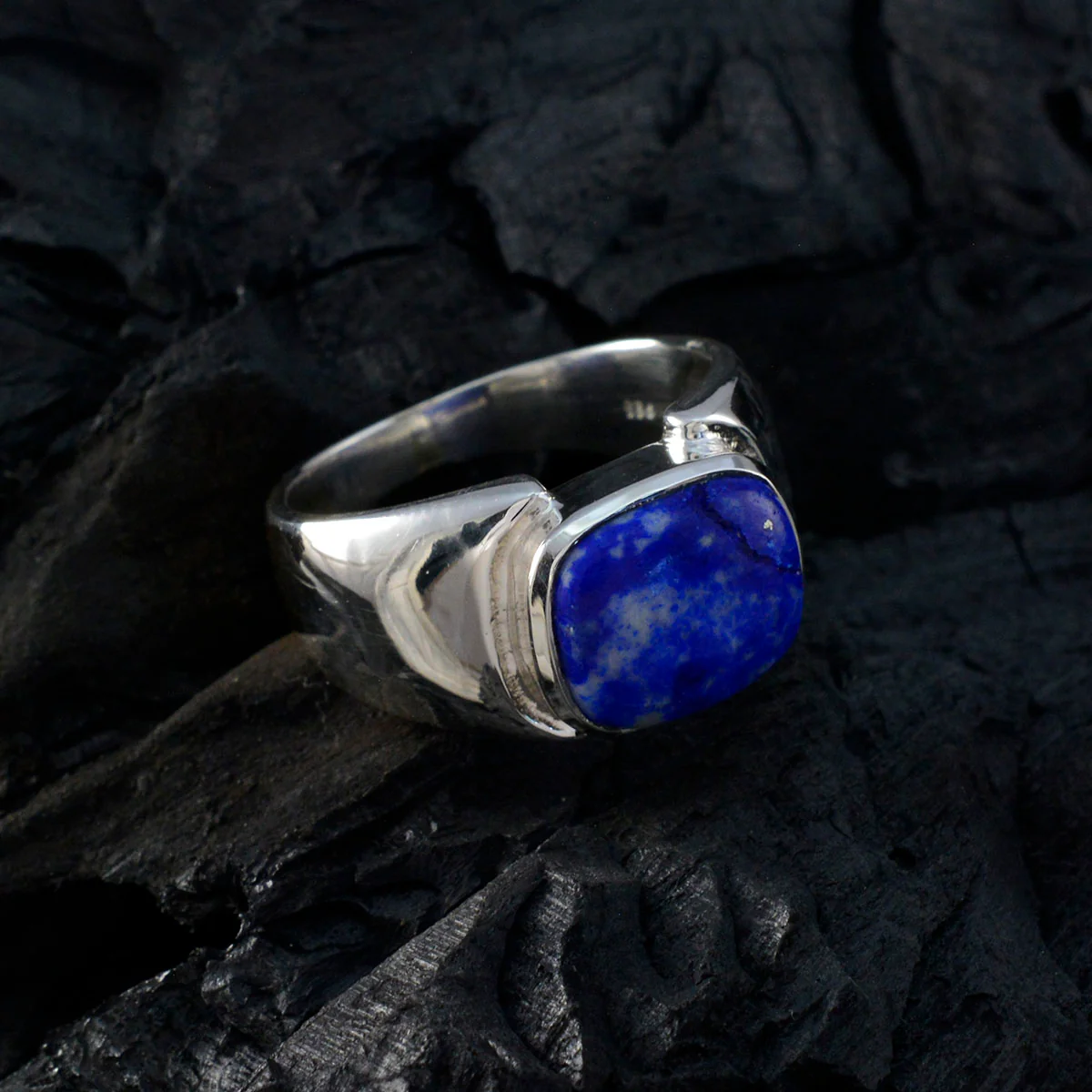 Lapis Lazuli Solitaire African 925 Silver Blue Gemstones Essential Contemporary Ring Jewellery - Image 4