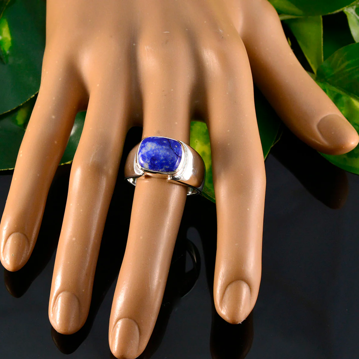 Lapis Lazuli Solitaire African 925 Silver Blue Gemstones Essential Contemporary Ring Jewellery - Image 5