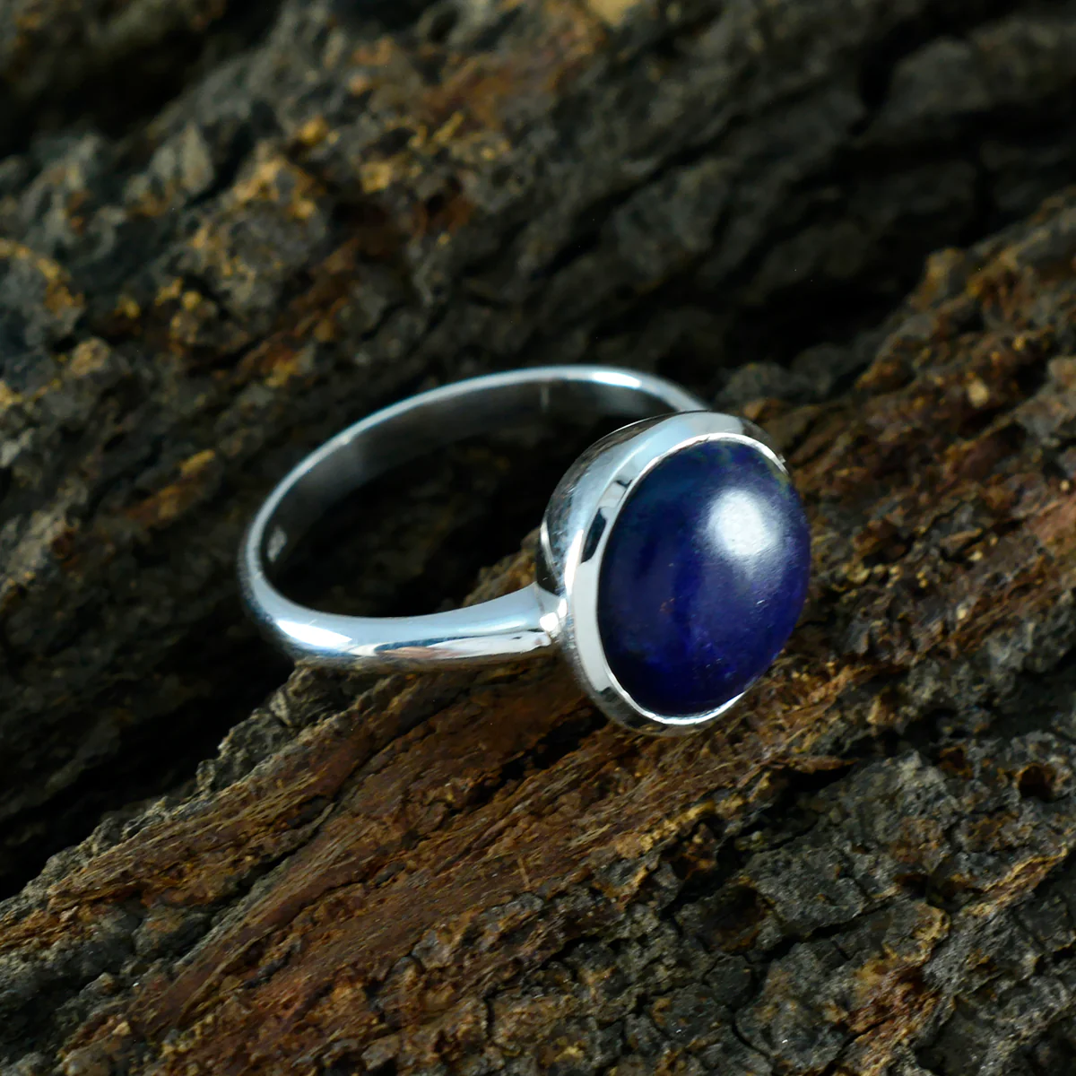 Lapis Lazuli Solitaire African Silver Blue Gems Tiny Trendy Ring Jewelry - Image 3