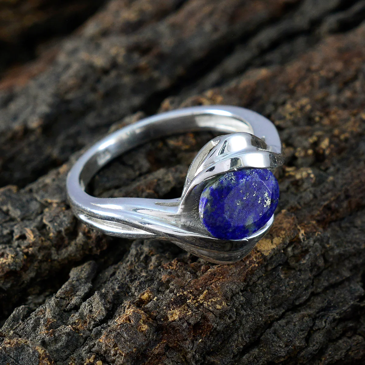 Lapis Lazuli Solitaire African Sterling Silver Blue Gemstones Tiny Contemporary Ring Jewelry - Image 3