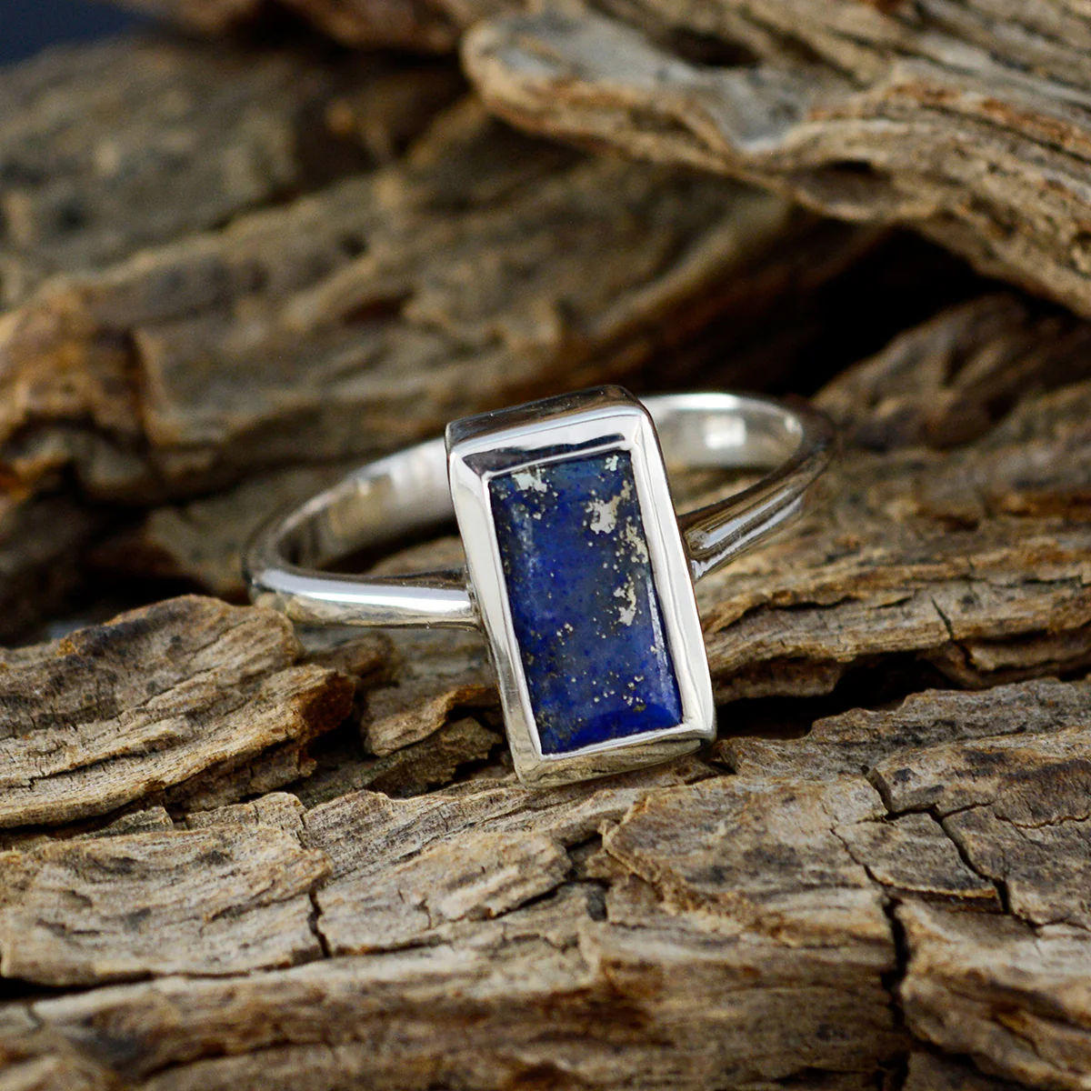 Lapis Lazuli Solitaire Egyptian 925 Silver Blue Gems Featherlight Graceful Ring Jewelry - Image 3