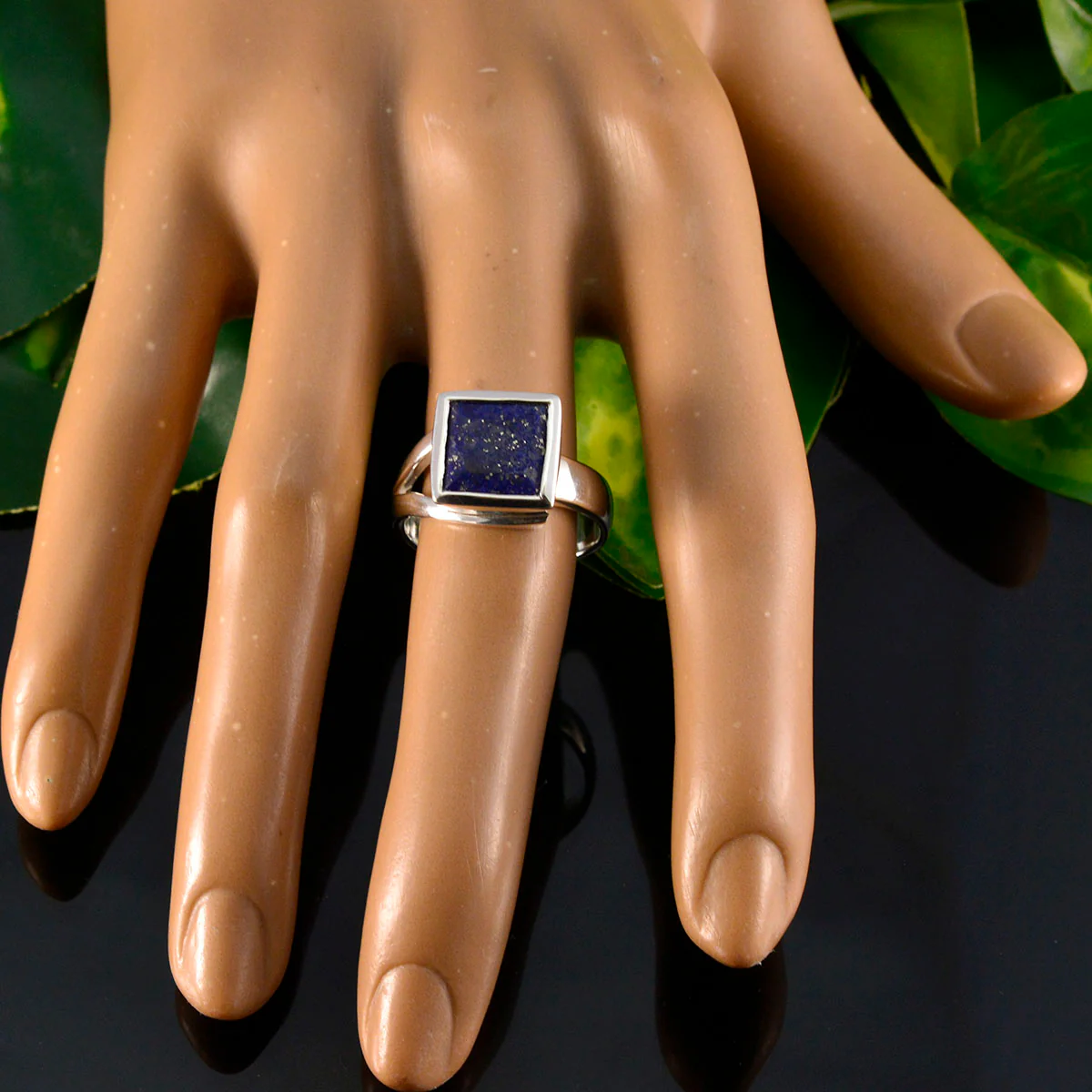 Lapis Lazuli Solitaire Egyptian Silver Blue Gemstone Eye-catching Trendy Ring Jewelry - Image 5