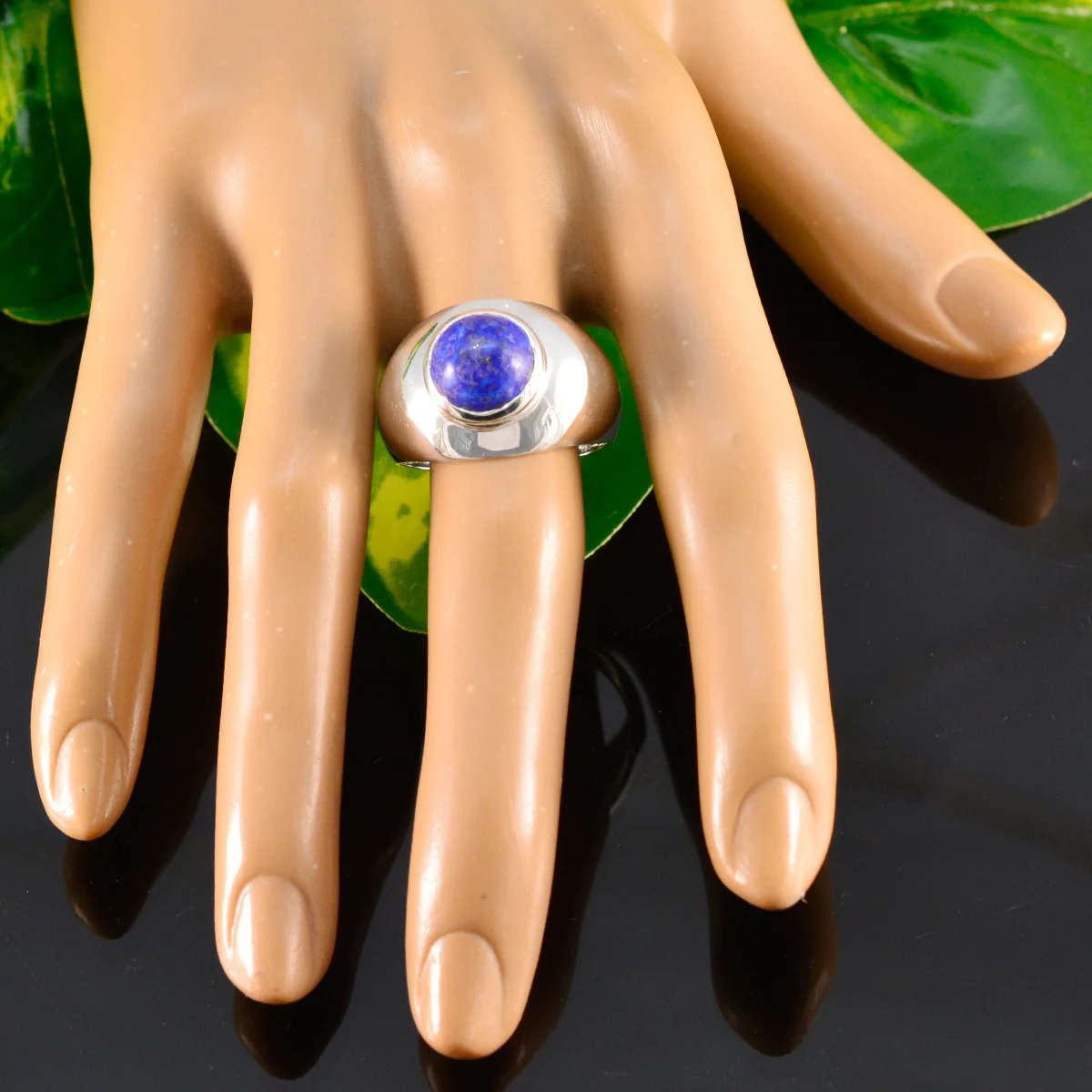 Lapis Lazuli Solitaire Egyptian Silver Blue Gemstones Eye-catching Fairytale Ring Jewelry - Image 5