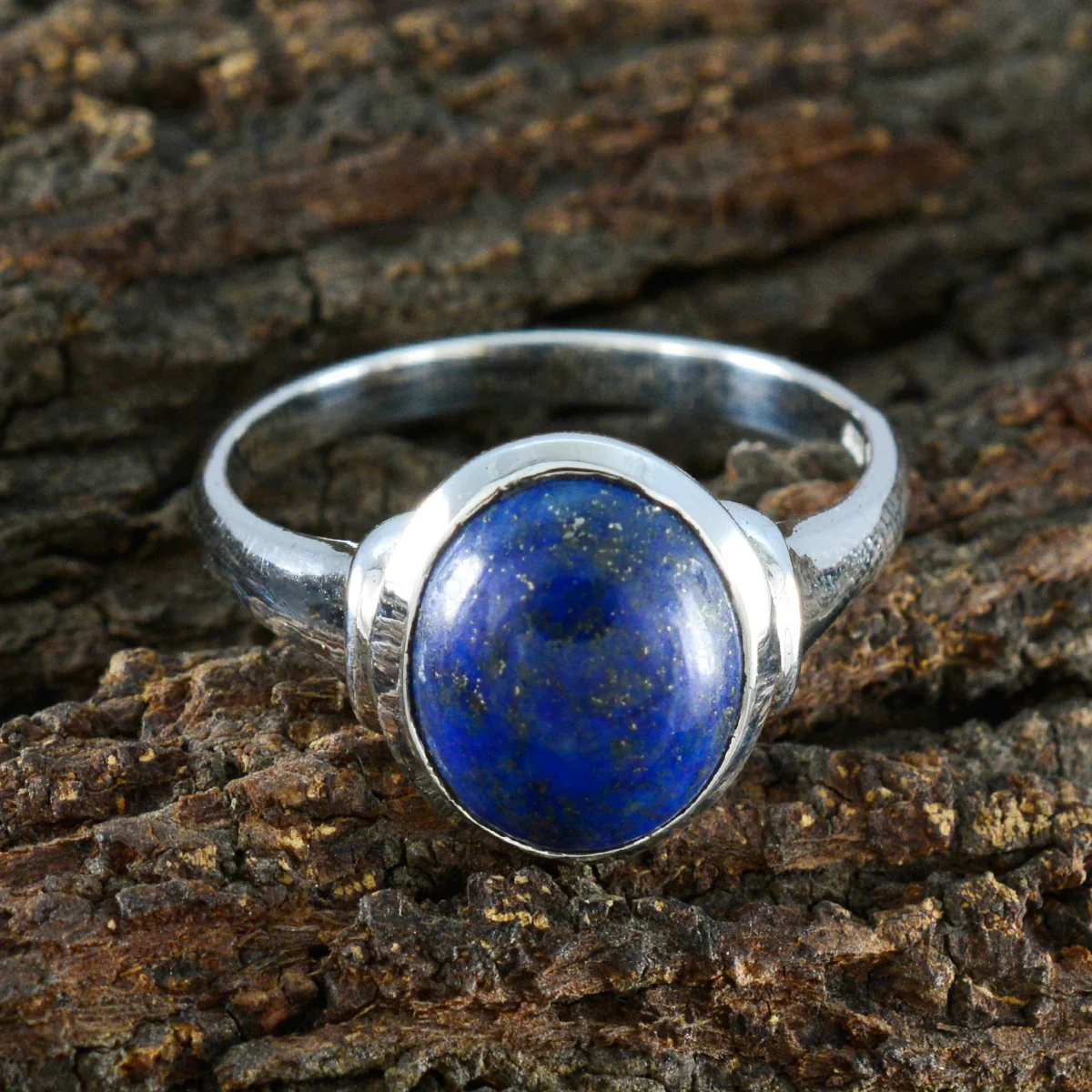 Lapis Lazuli Solitaire French 925 Silver Blue Gems Minimal Artisan Ring Jewelry - Image 4