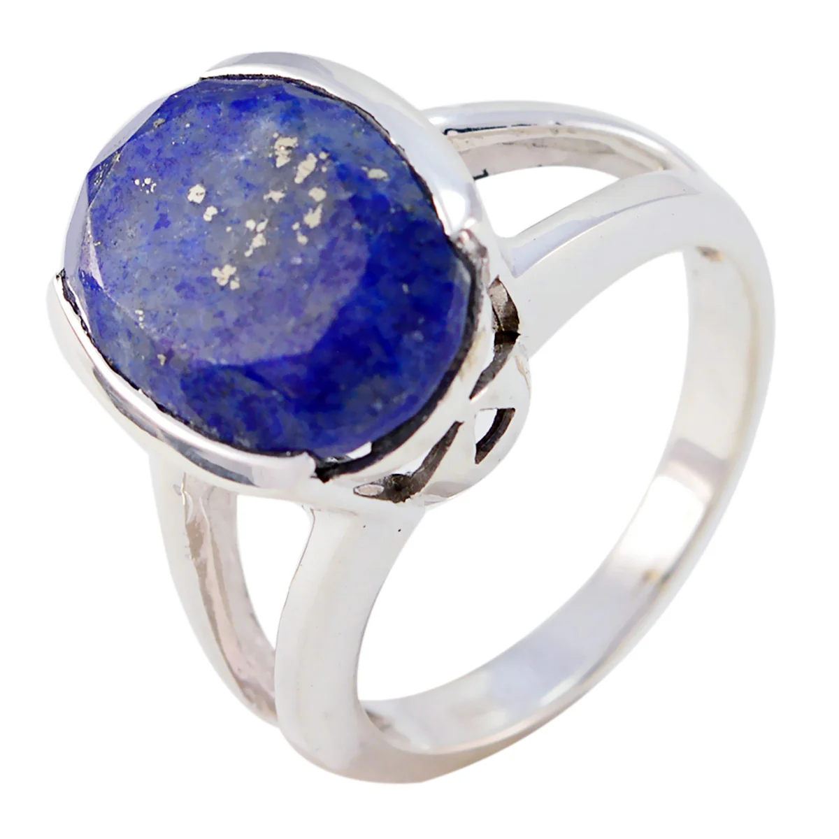 Lapis Lazuli Solitaire German 92.5 Silver Blue Gemstone Mid-weight Sophisticated Ring Jewellery