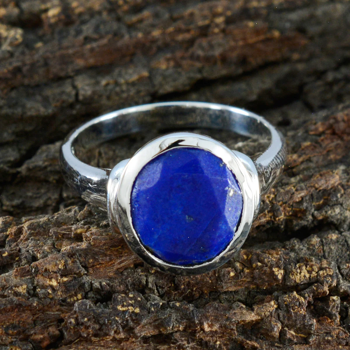 Lapis Lazuli Solitaire German 92.5 Silver Blue Gemstone Minimal Boho Ring Jewellery - Image 4