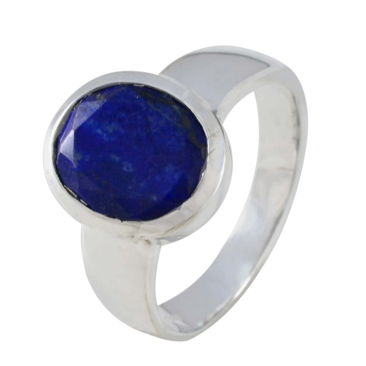 Lapis Lazuli Solitaire German 925 Silver Blue Gemstone Mid-weight Feminine Ring Jewellery - Image 2