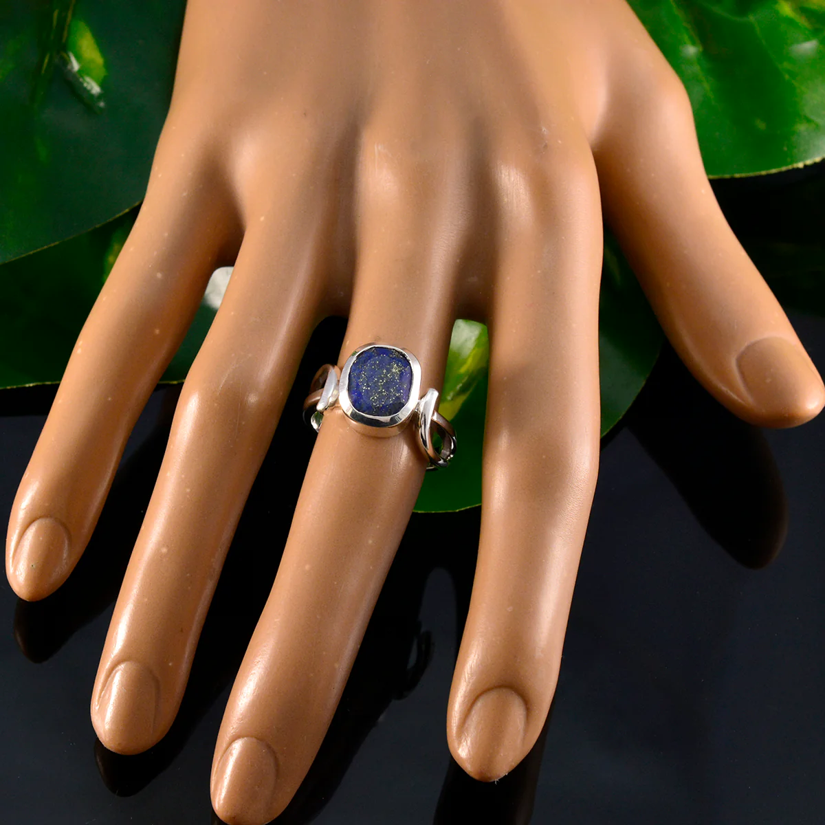 Lapis Lazuli Solitaire German 925 Sterling Silver Blue Gemstones Classic Luxurious Ring Jewelry - Image 5