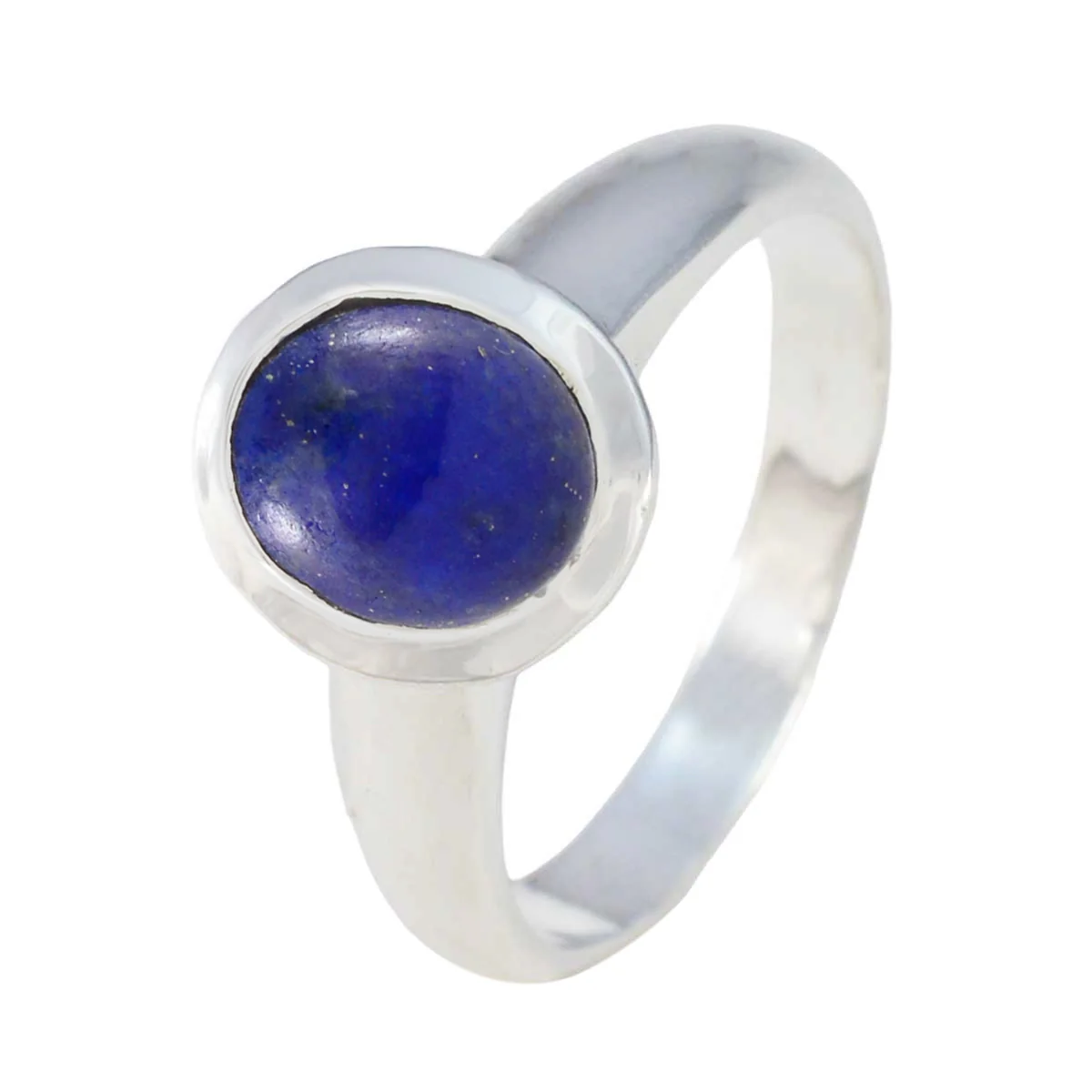 Lapis Lazuli Solitaire Indian 92.5 Silver Blue Gemstone Classic Feminine Ring Jewelry - Image 2