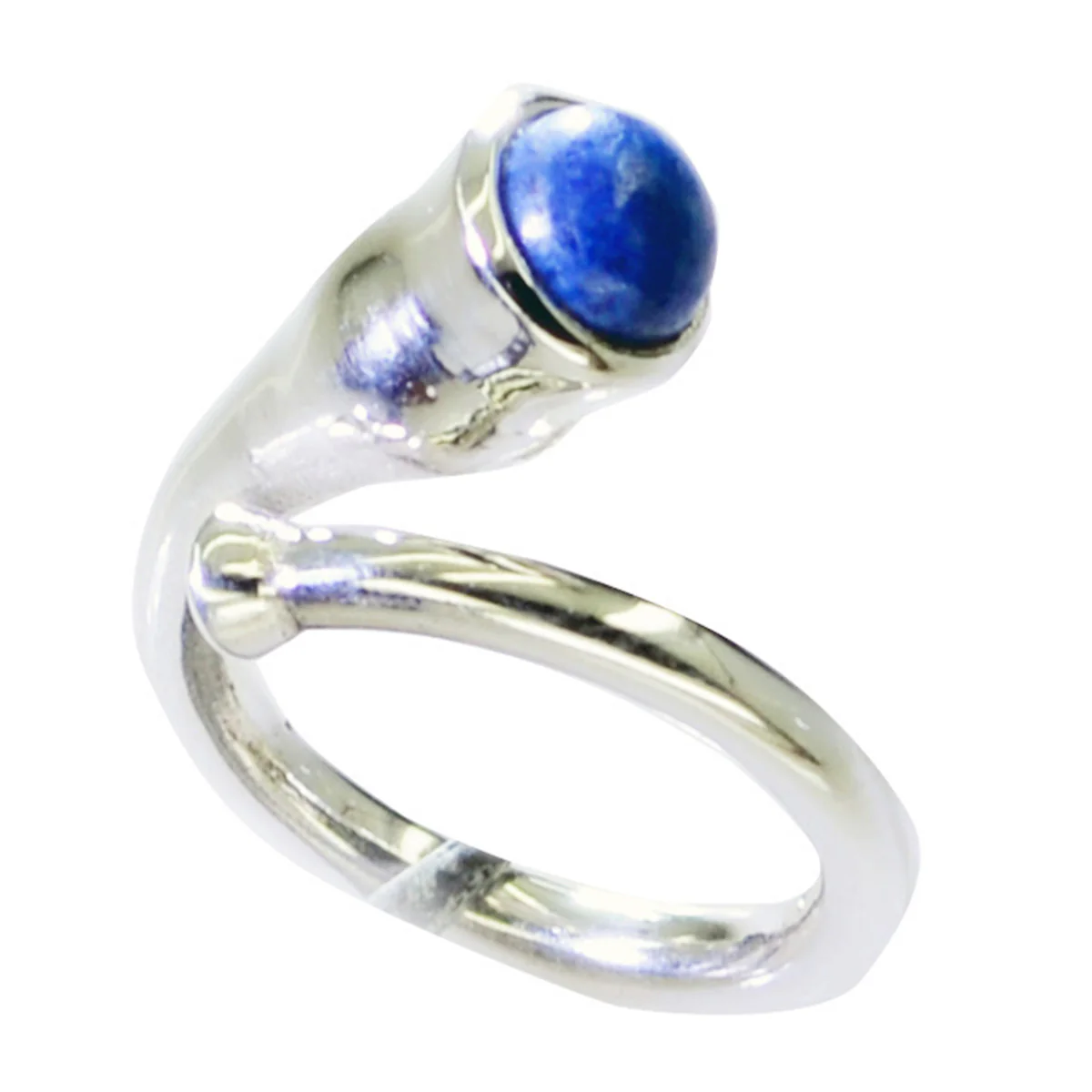 Lapis Lazuli Solitaire Indian 925 Silver Blue Gems Mid-weight Sophisticated Ring Jewellery - Image 3