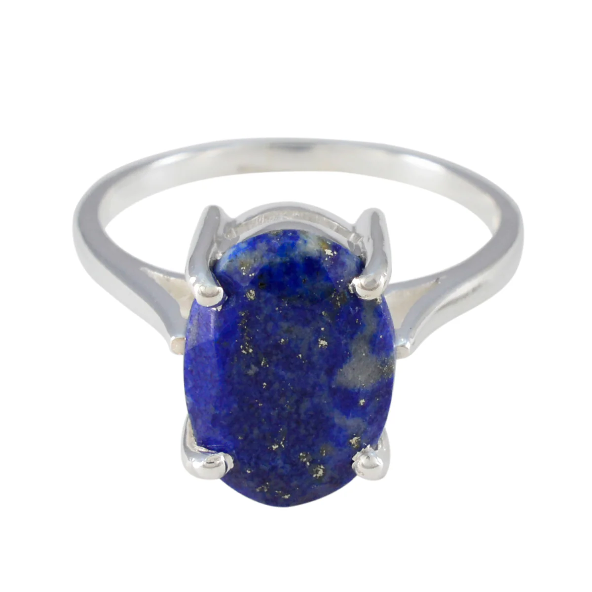 Lapis Lazuli Solitaire Indian 925 Sterling Silver Blue Gems Featherlight Cultural Ring Jewelry