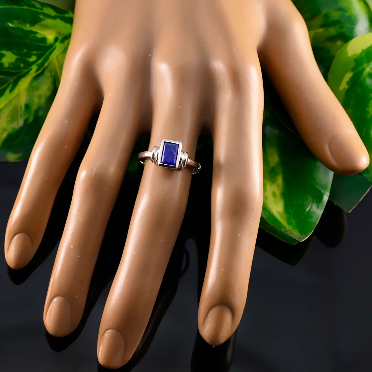 Lapis Lazuli Solitaire Korean Silver Blue Gemstones Whisper-thin Luxurious Ring Jewelry - Image 5