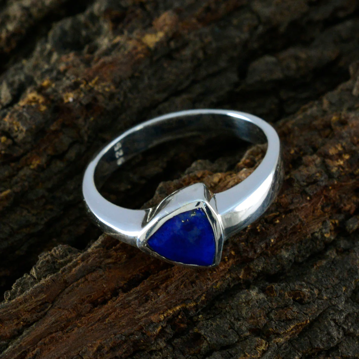 Lapis Lazuli Solitaire Moroccan 92.5 Silver Blue Gems Tiny Boho Ring Jewellery - Image 3