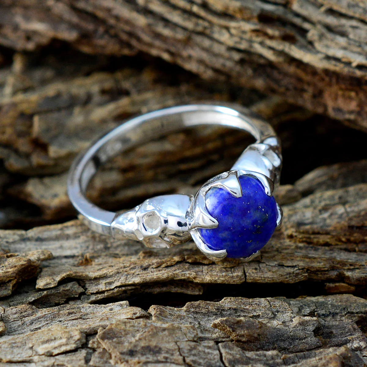 Lapis Lazuli Solitaire Moroccan Sterling Silver Blue Gemstone Slim Romantic Ring Jewelry - Image 3