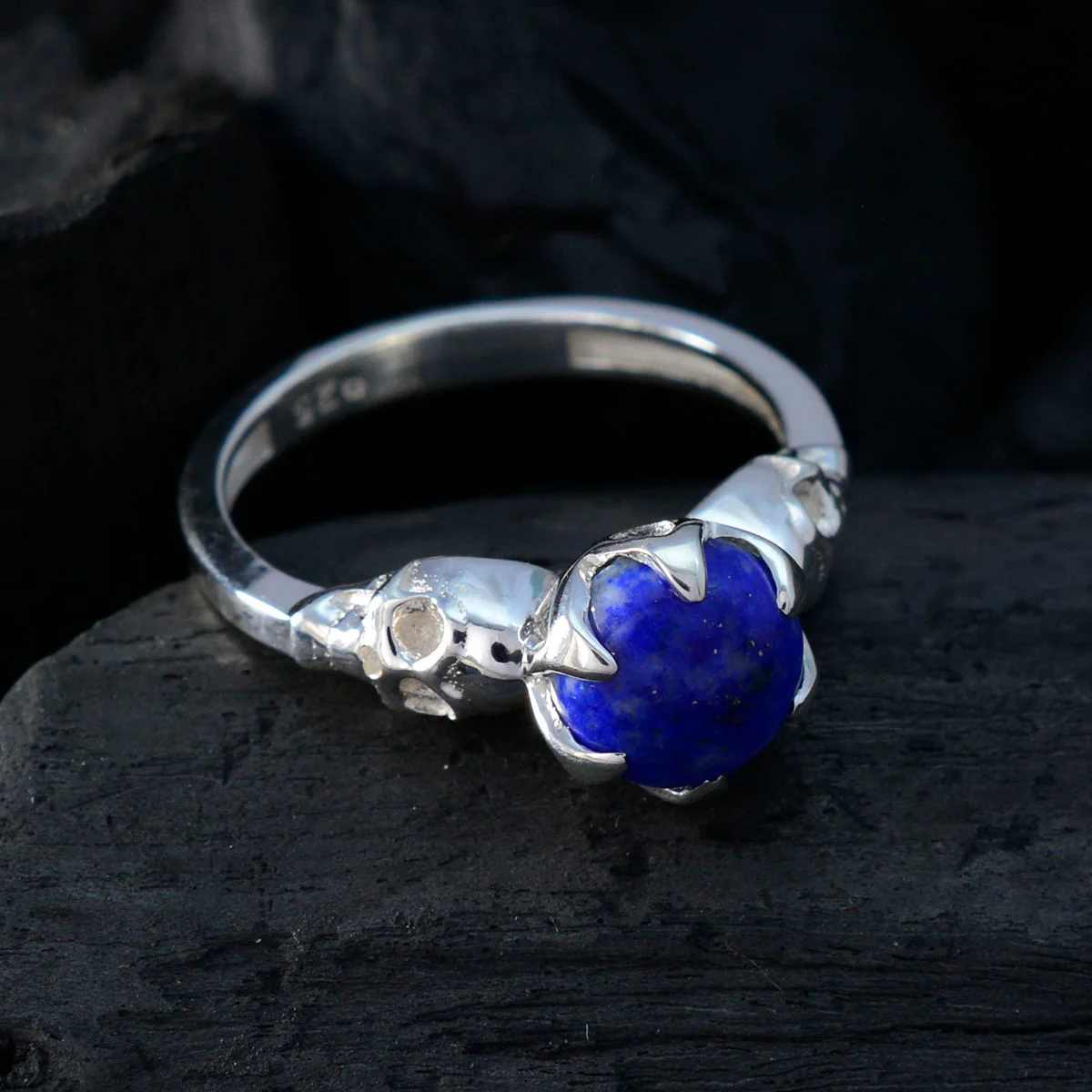 Lapis Lazuli Solitaire Moroccan Sterling Silver Blue Gemstone Slim Romantic Ring Jewelry - Image 4
