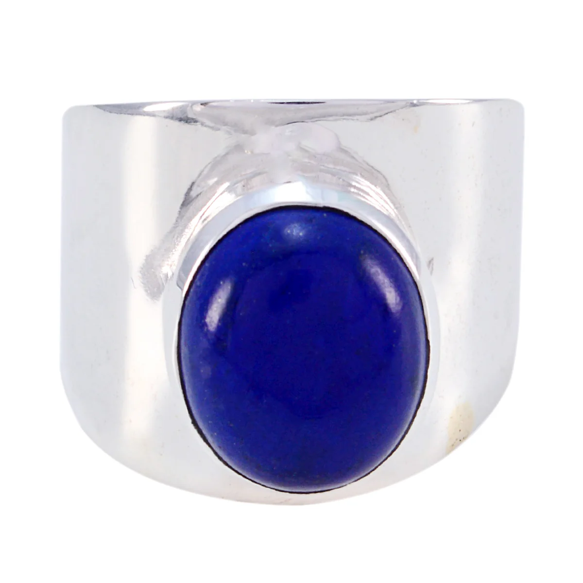 Lapis Lazuli Solitaire Russian 92.5 Silver Blue Gemstone Eye-catching Armor Ring Jewelry - Image 3
